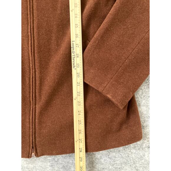 Eileen Fisher Wool Jacket Womens Large Brown Full Zip Coat Italian Farbic - Picture 4 of 8